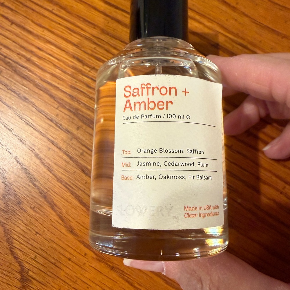 Saffron + Amber Eau de Parfum - Clear Bottle with Black Cap